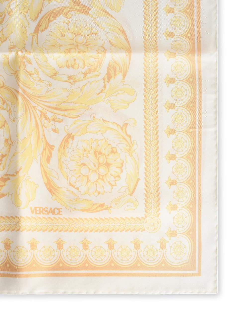Versace 'Barocco' Large Silk Scarf Neutraal