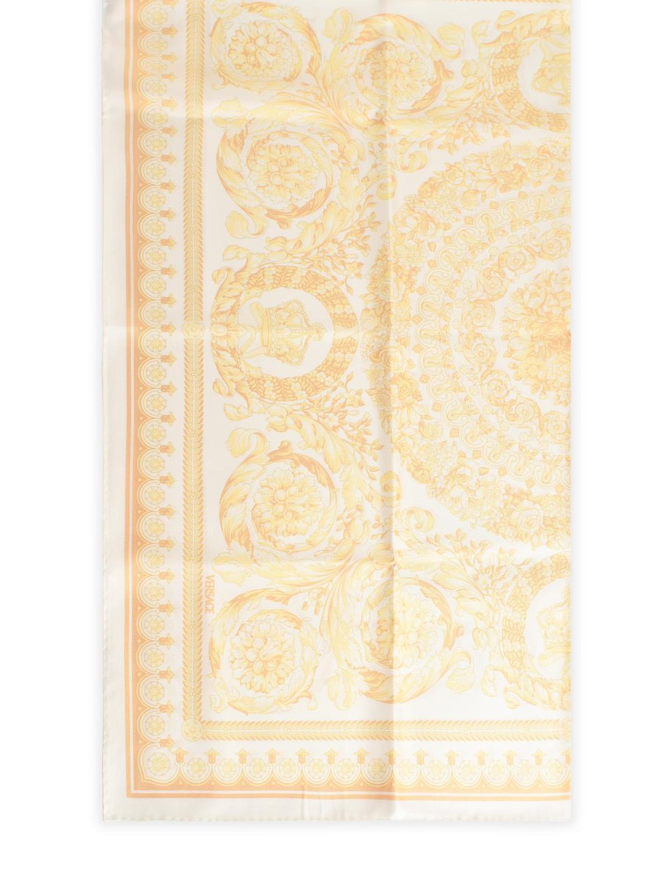 Versace 'Barocco' Large Silk Scarf Neutraal