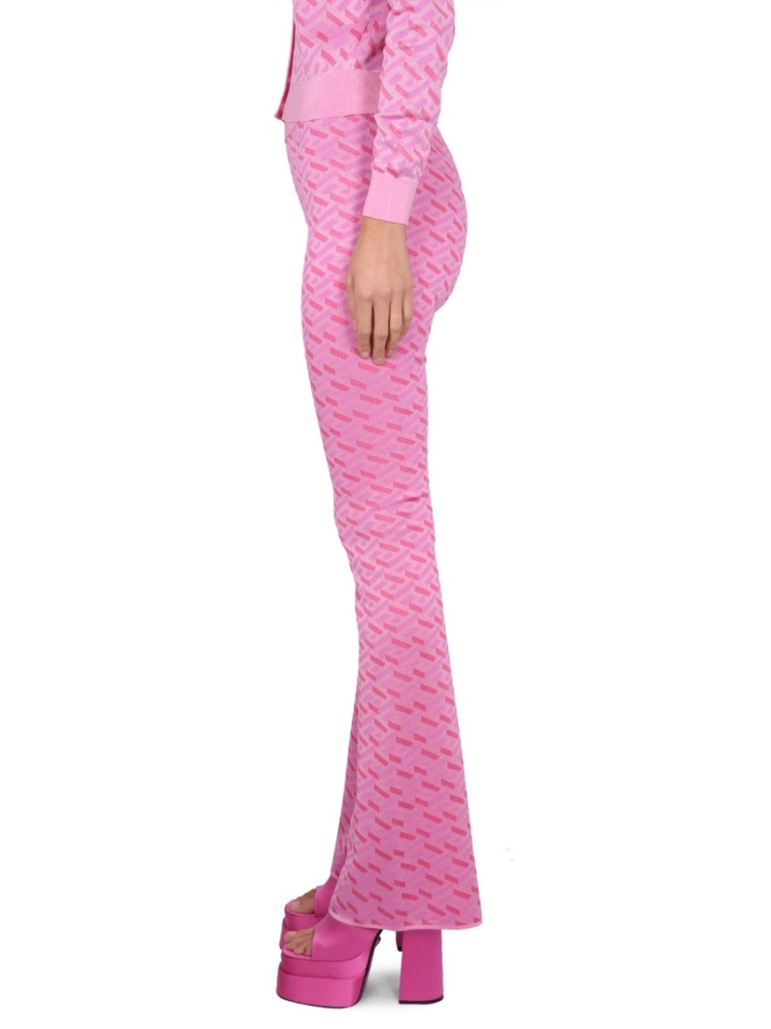 Versace Jacquard Pants With Greek Print Roze