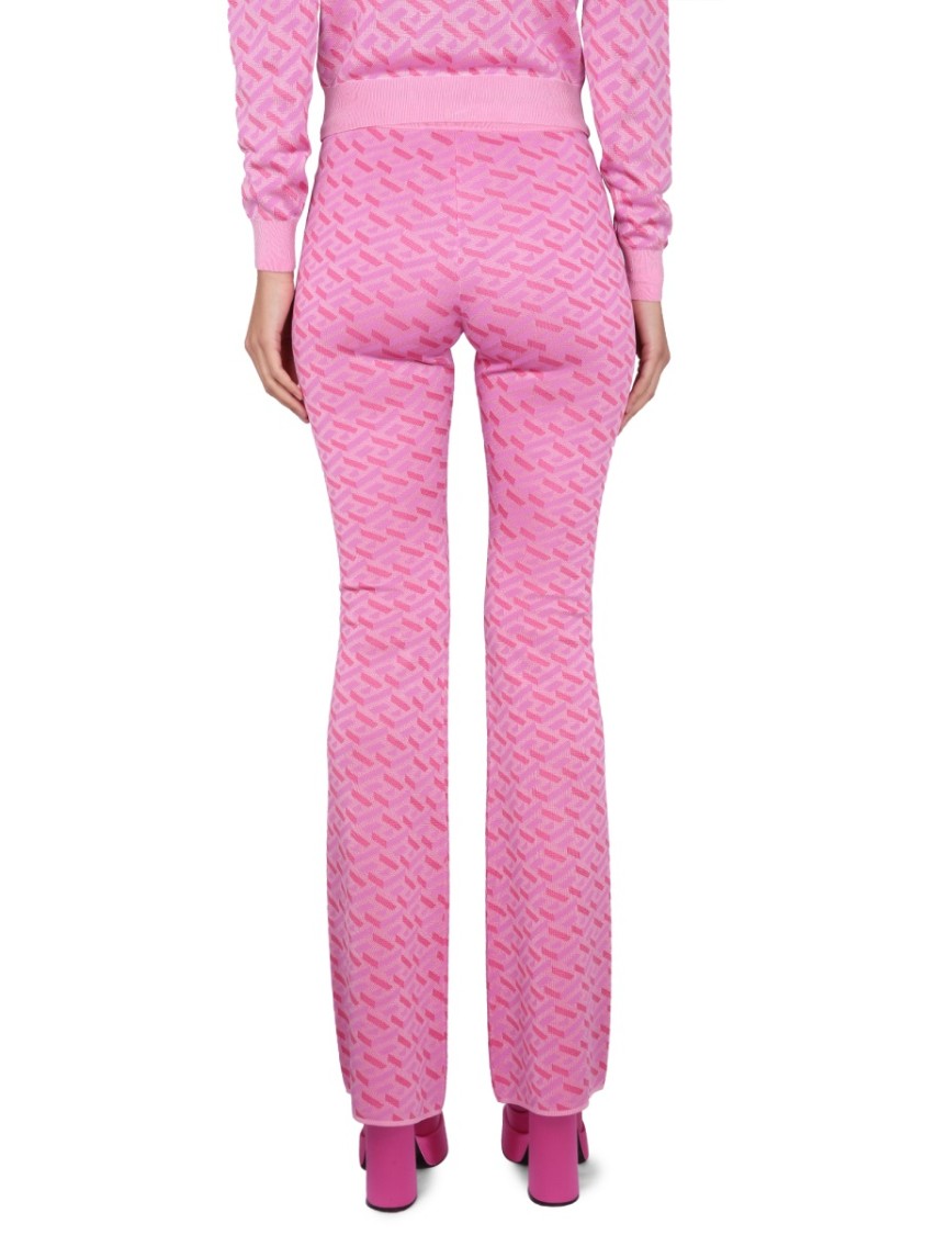 Versace Jacquard Pants With Greek Print Roze