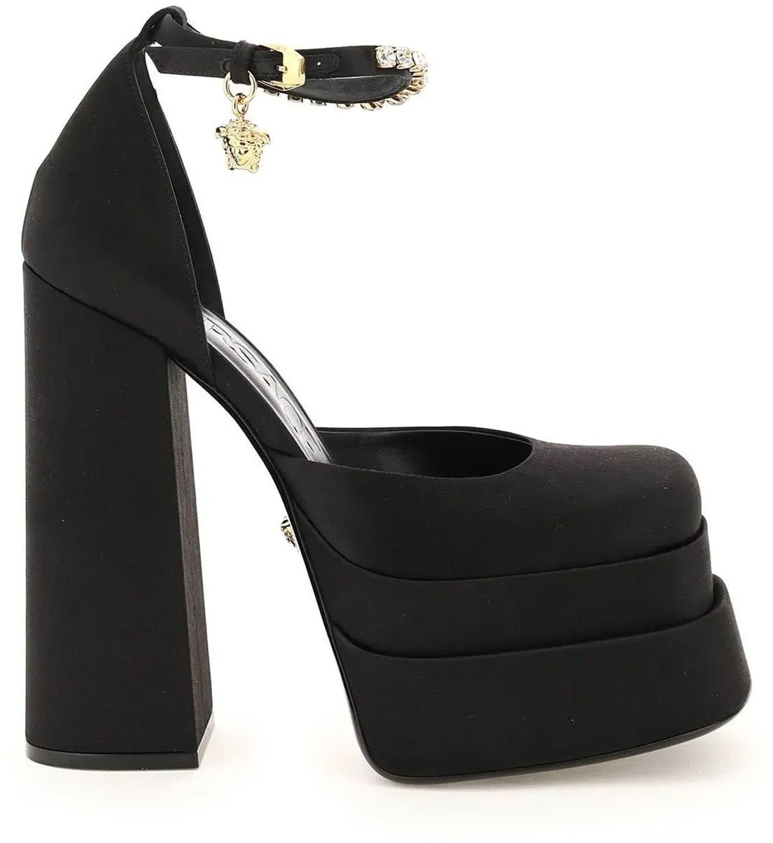 Versace Versace Silk Satin Platform Pumps Zwart