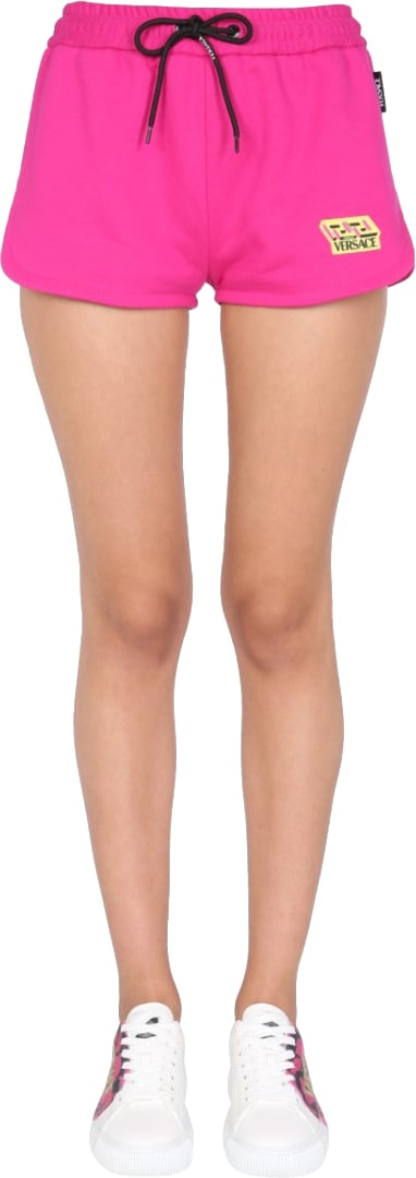 Versace Shorts With Greek Logo Patch Neutraal