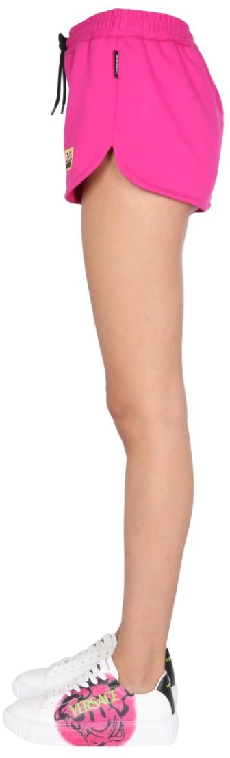 Versace Shorts With Greek Logo Patch Neutraal