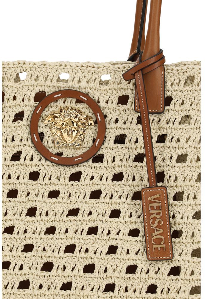 Versace Versace Beige Cotton Handbag Beige
