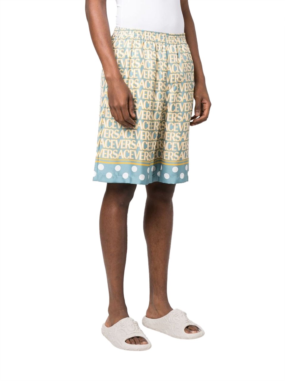 Versace Shorts Blueivory Blauw