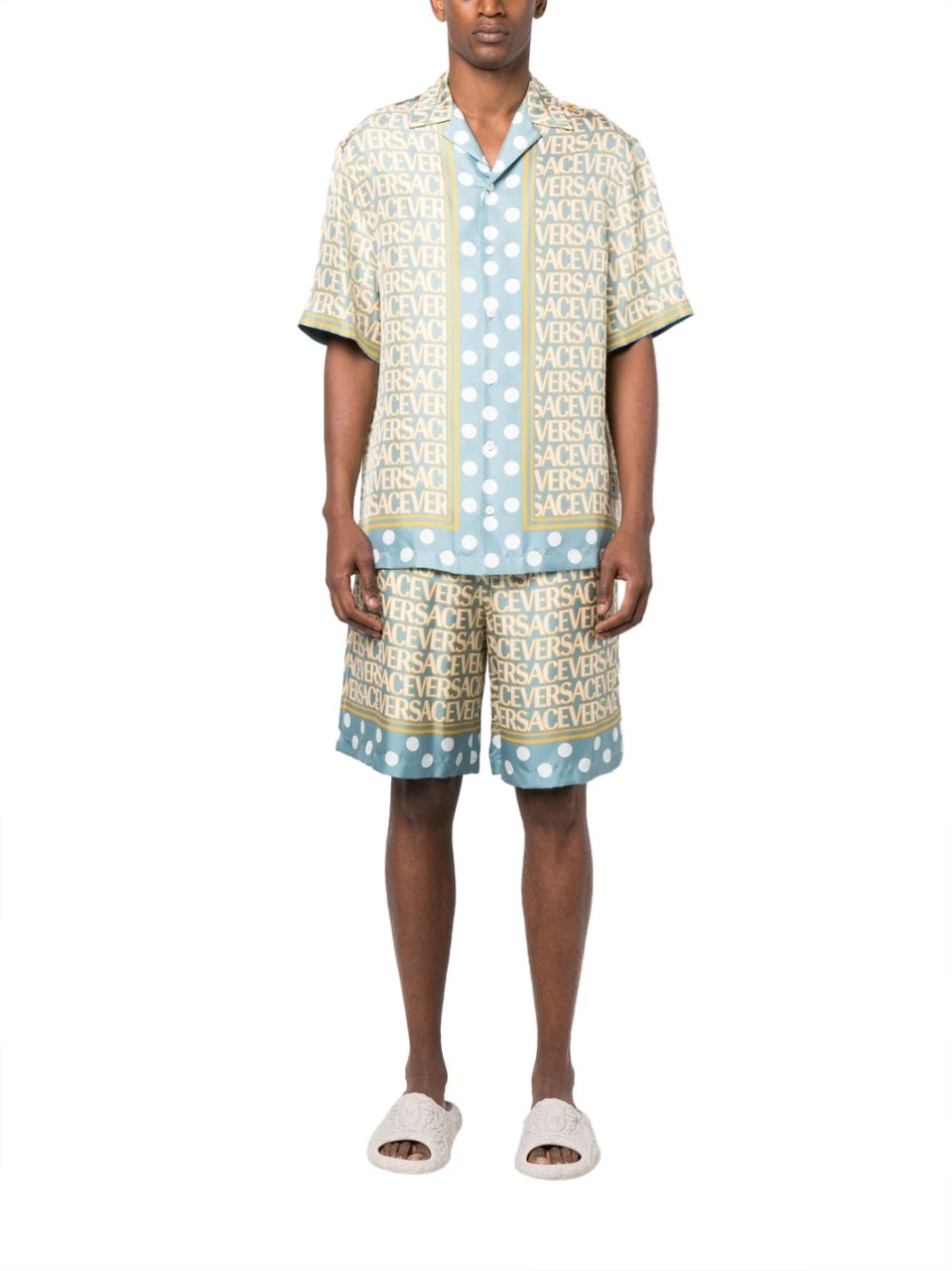 Versace Shorts Blueivory Blauw