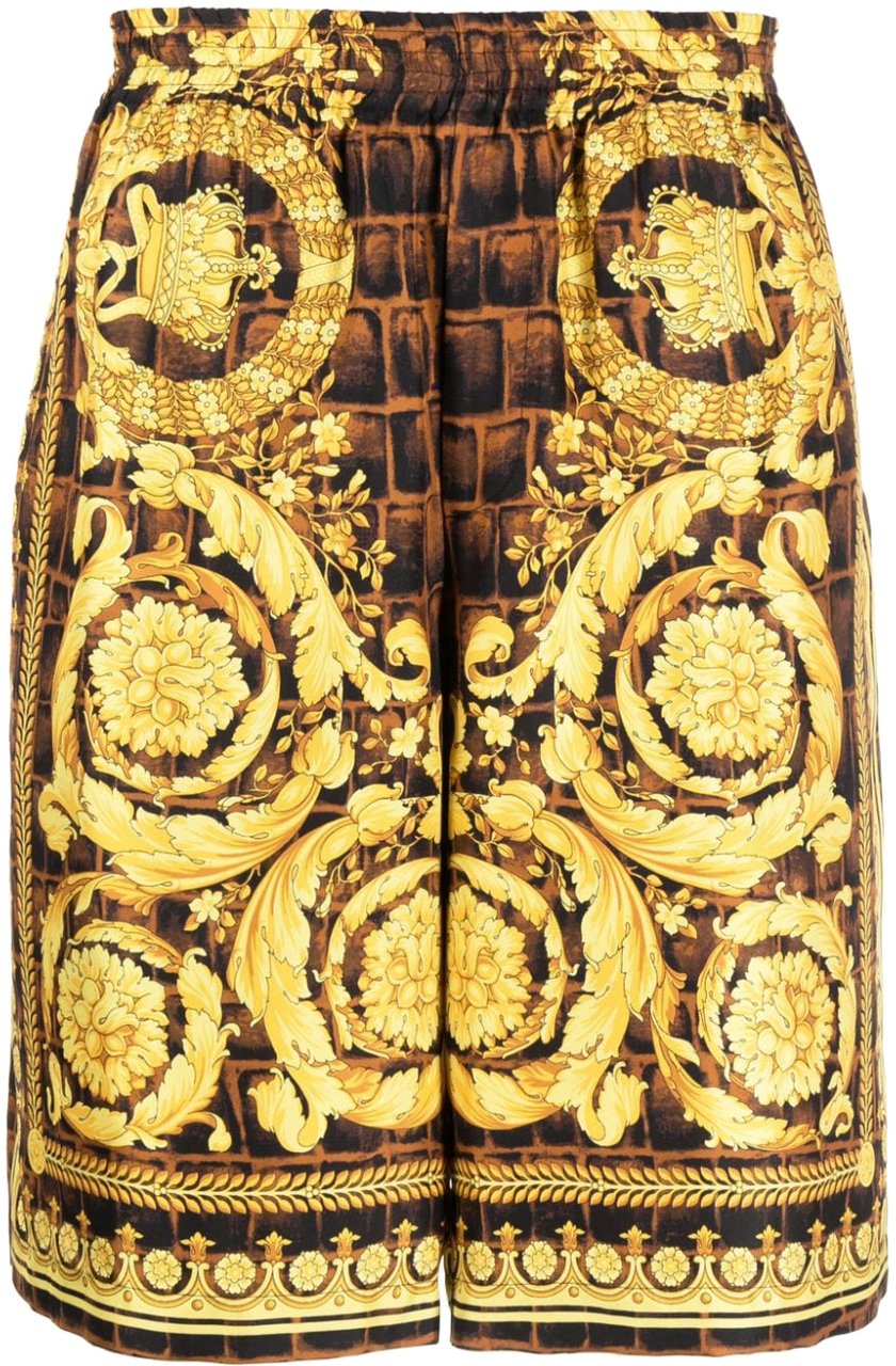 Versace Shorts Caramelblackgold Bruin