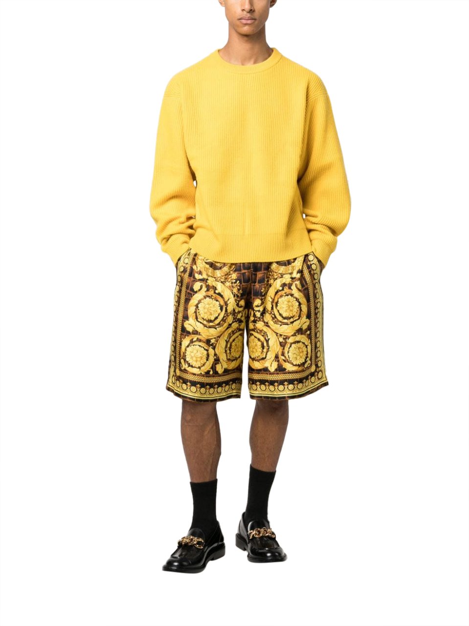 Versace Shorts Caramelblackgold Bruin