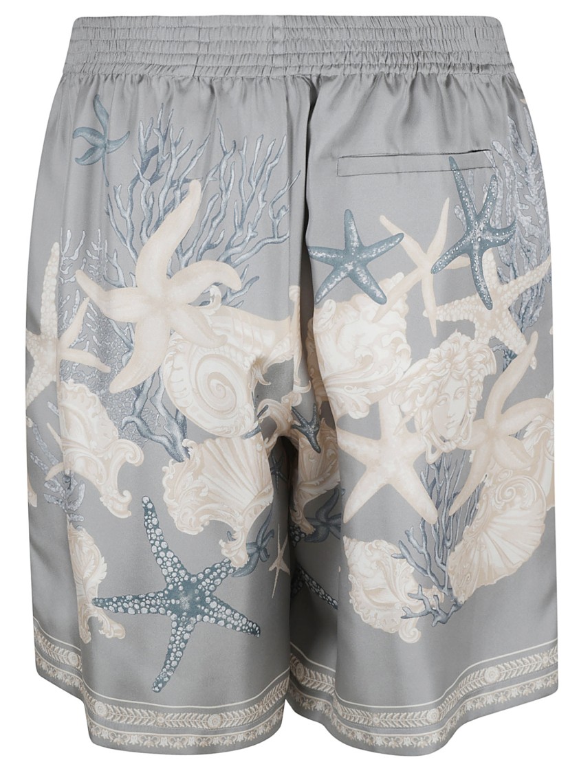 Versace Relaxed Fit Shorts With Seashell Print Wit