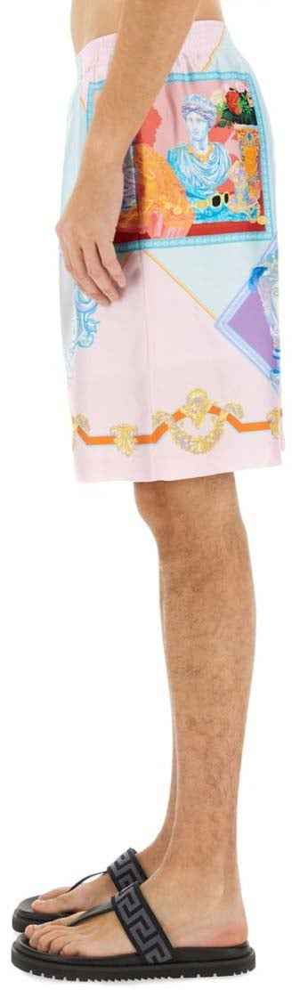 Versace Silk Shorts With Refined Silhouette Divers