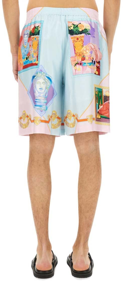 Versace Silk Shorts With Refined Silhouette Divers