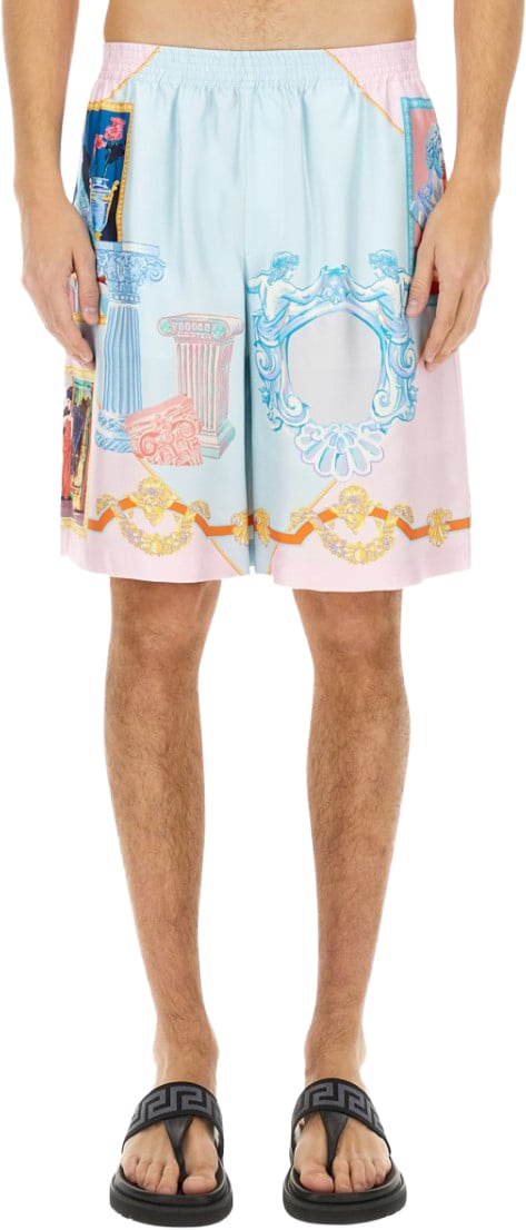 Versace Silk Shorts With Refined Silhouette Divers