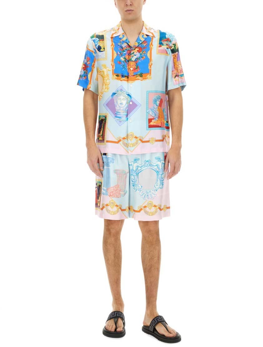 Versace Silk Shorts With Refined Silhouette Divers