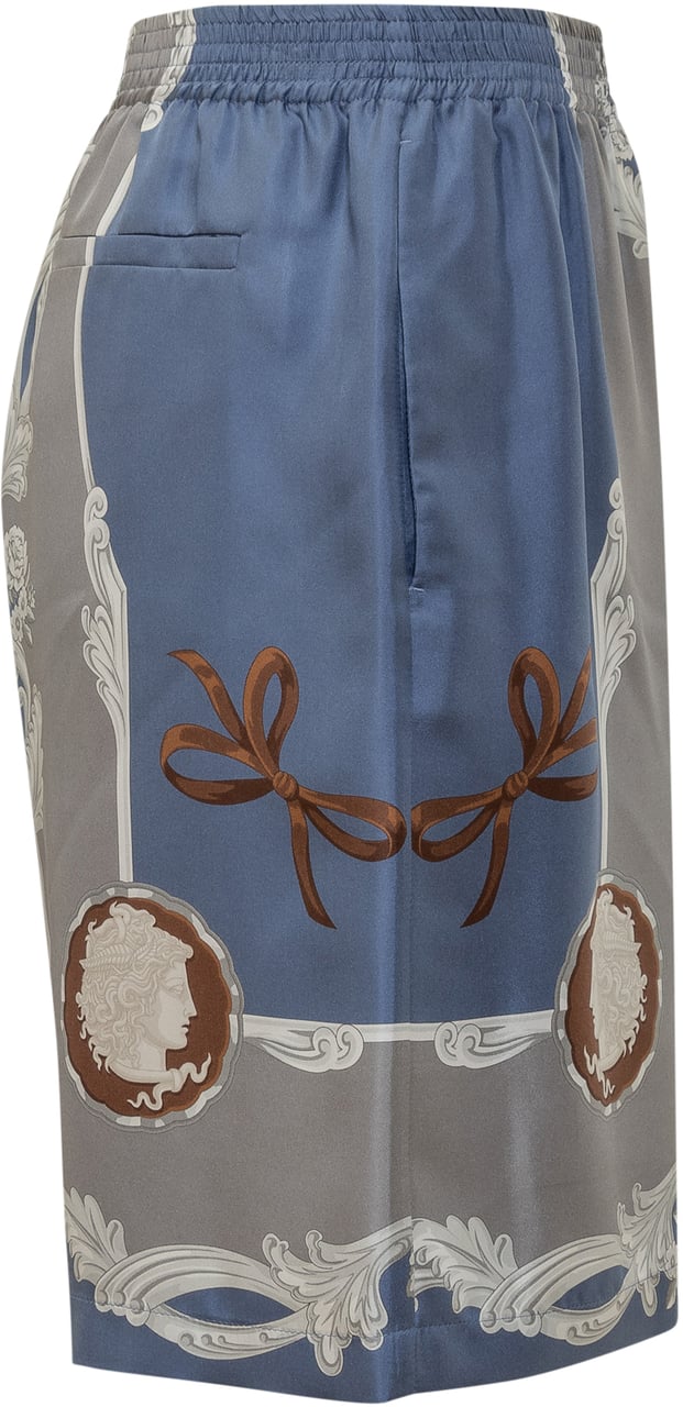 Versace Short in Seta Cameo Blauw