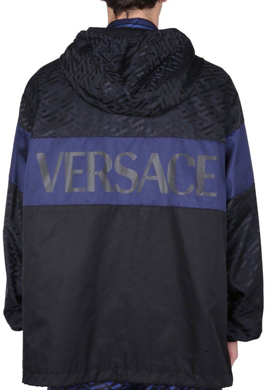 Versace Versace Hooded Windbreaker Jacket Blauw