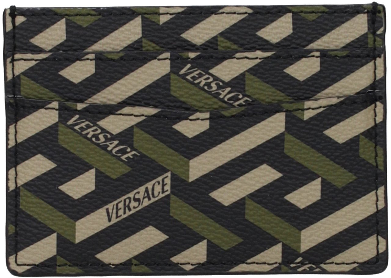 Versace Versace Black Fabric Cardholder Zwart