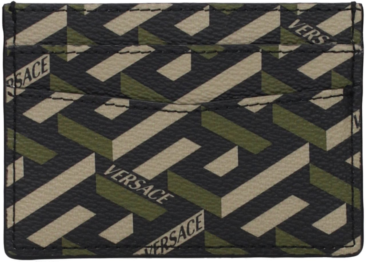 Versace Versace Black Fabric Cardholder Zwart