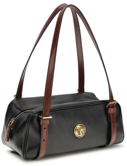 Versace Versace Black Lamb Ovis Aries Aries Shoulder Bag Zwart