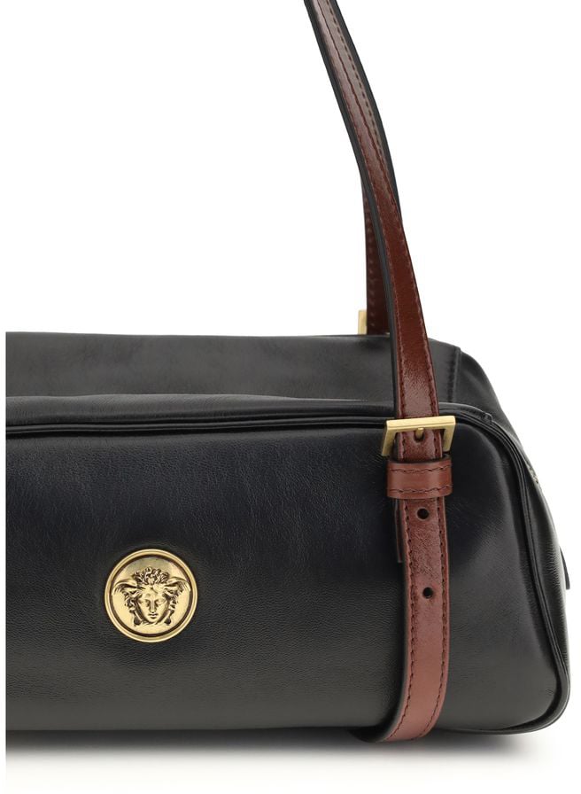 Versace Versace Black Lamb Ovis Aries Aries Shoulder Bag Zwart