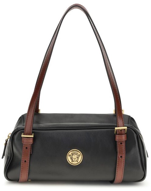 Versace Versace Black Lamb Ovis Aries Aries Shoulder Bag Zwart