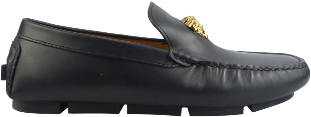 Versace Mocassino driver la medusa nero Zwart