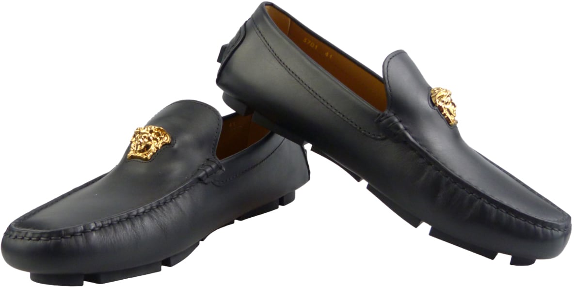 Versace Mocassino driver la medusa nero Zwart