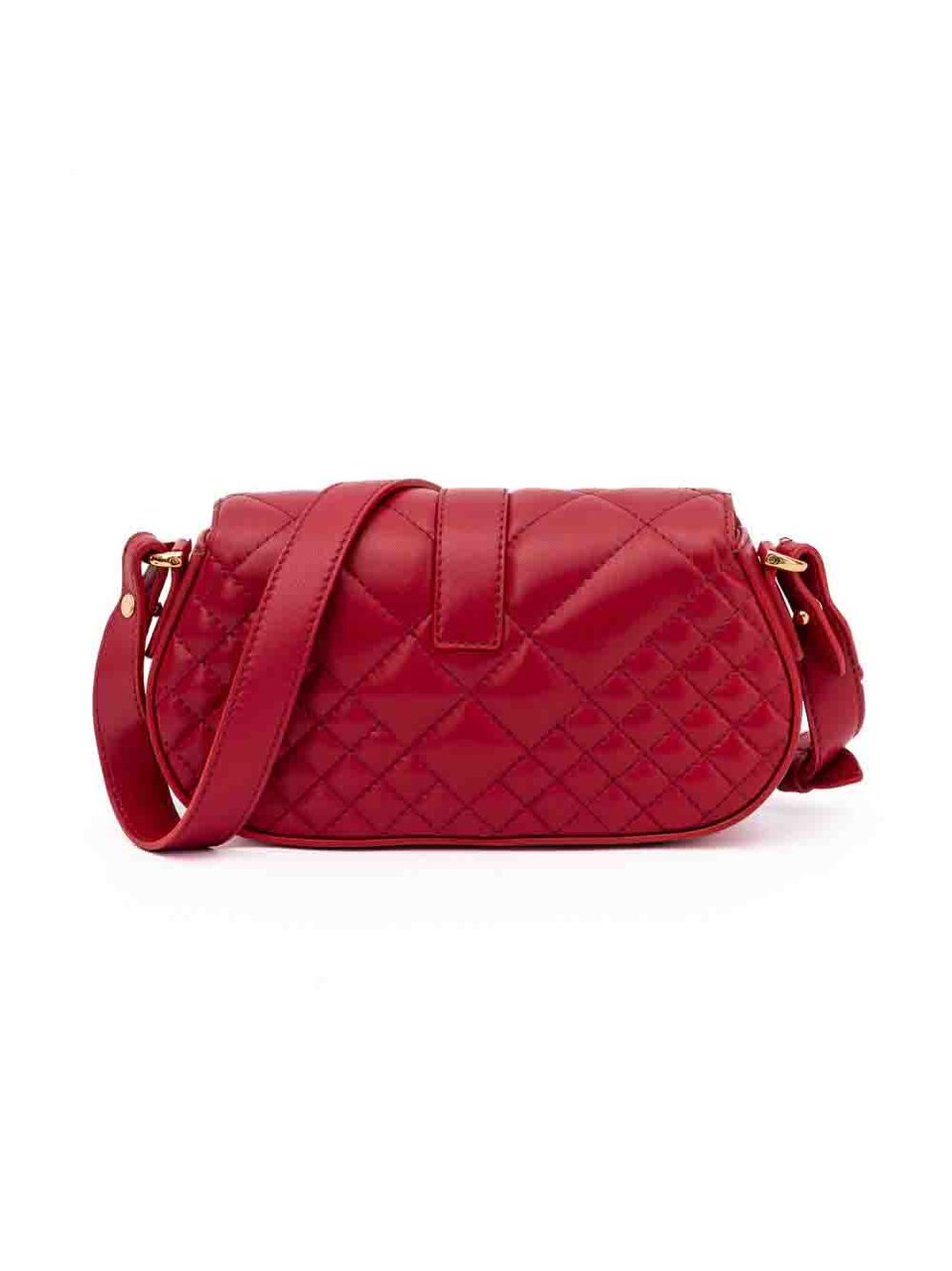 Versace Red Leather Quilted Shoulder Strap Bag Rood