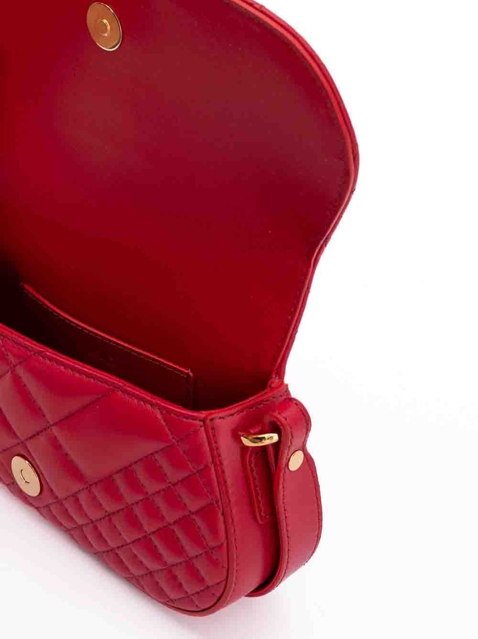 Versace Red Leather Quilted Shoulder Strap Bag Rood