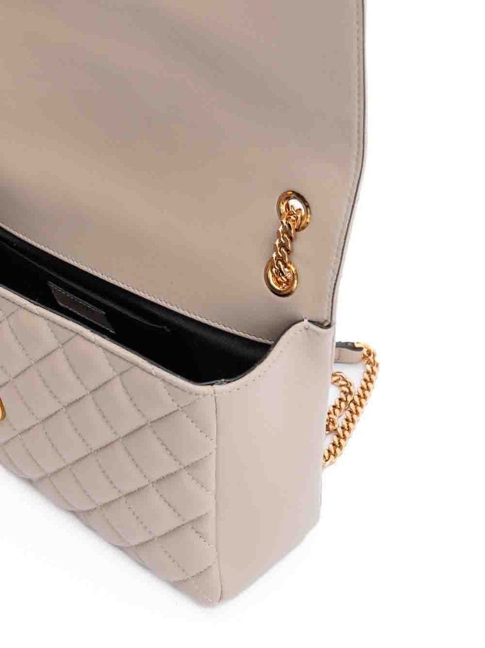 Versace Taupe Quilted Leather Shoulder Strap Bag Taupe