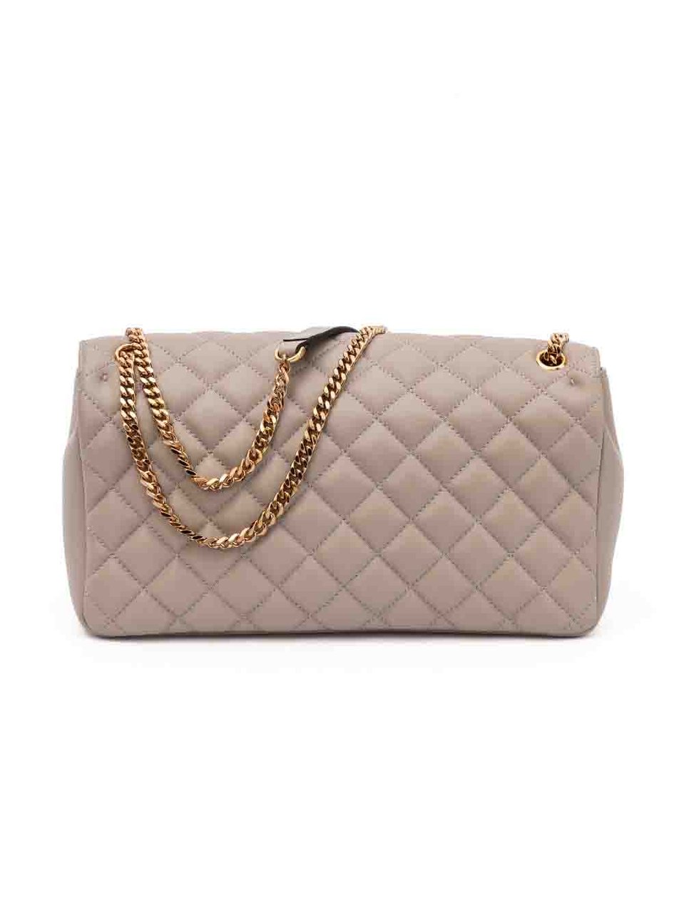 Versace Taupe Quilted Leather Shoulder Strap Bag Taupe