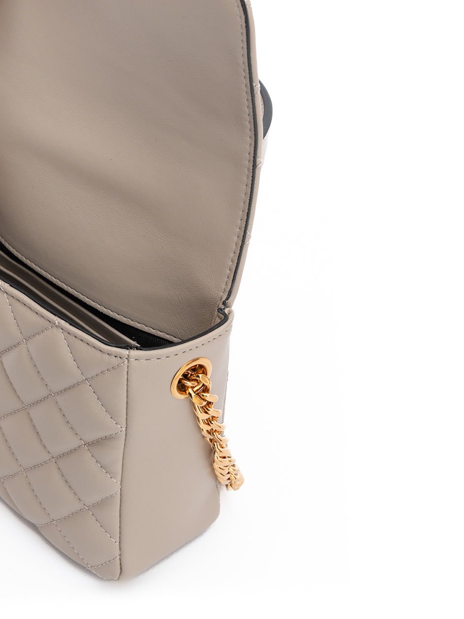 Versace Versace Taupe Quilted Leather Handbag Beige