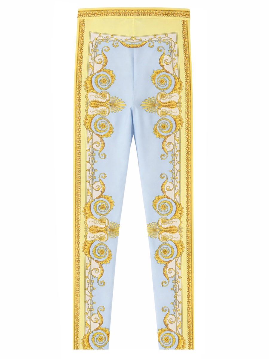 Versace Baroque Print Golden Scrolls Leggings Blauw