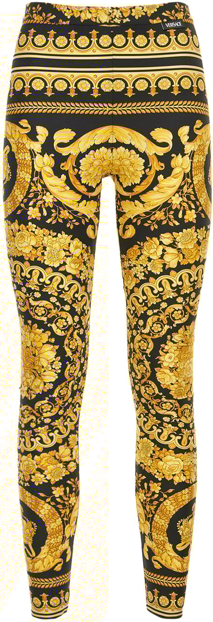 Versace Printed leggings with logo Goud
