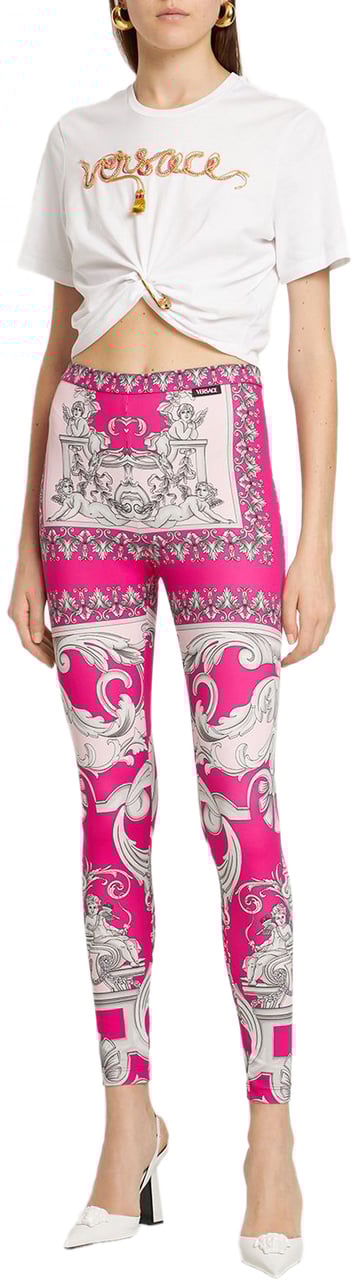 Versace Colorful floral leggings Roze