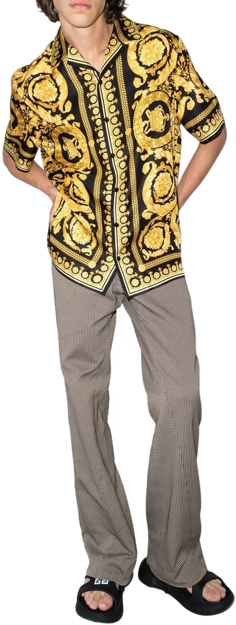 Versace Shirts Blackgold Zwart
