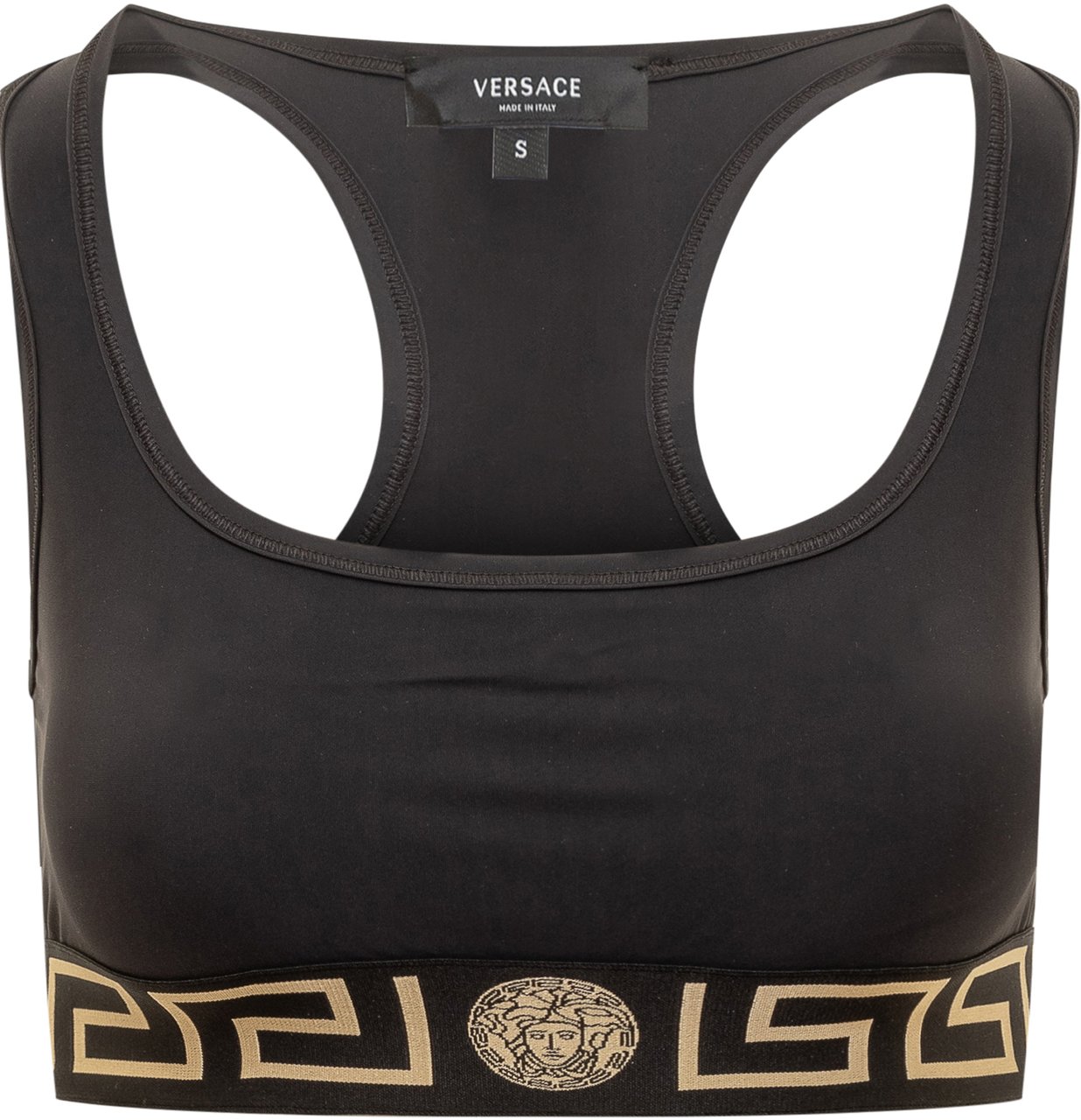 Versace Top con Greca Zwart