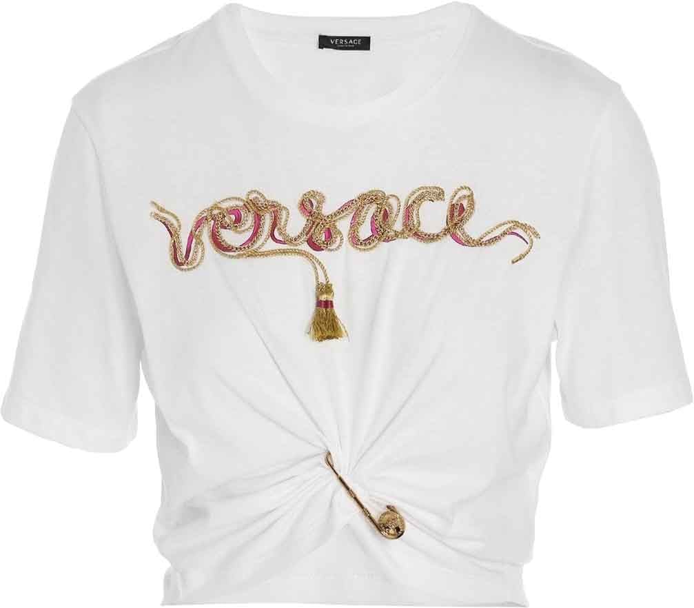 Versace Pin Logo T-shirt Wit