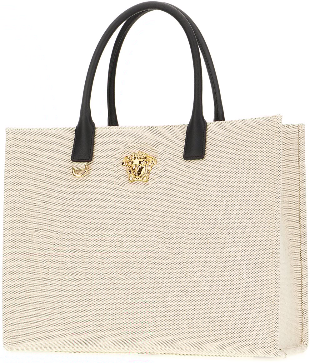 Versace Versace Sand canvas La Medusa shopping bag Neutraal