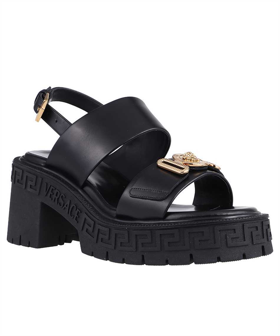 Versace Logo detail leather sandals Zwart