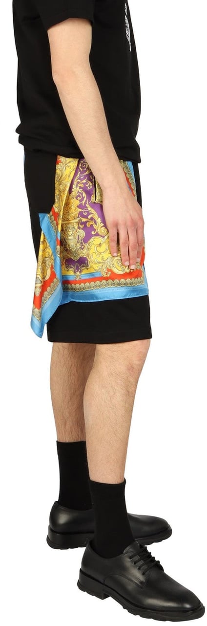 Versace Versace Barocco Goddess Night Print Shorts Zwart