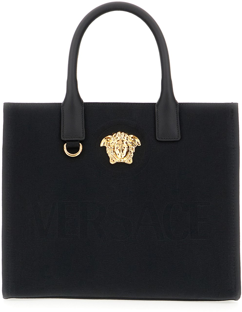 Versace Versace Black canvas shopping bag Zwart