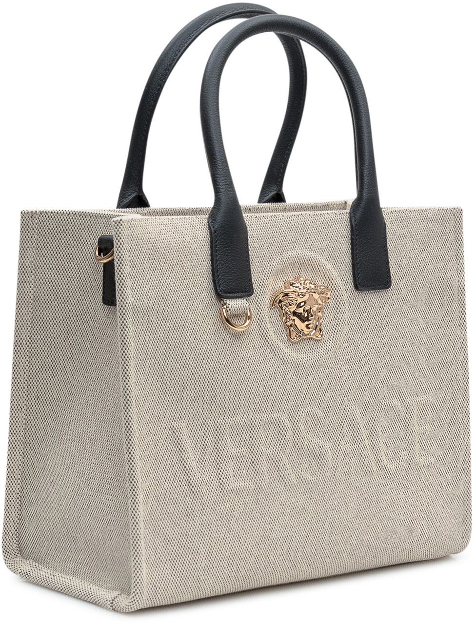 Versace Borsa Tote Piccola in Tessuto Lichtgrijs
