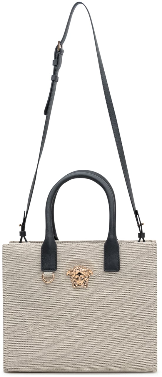Versace Borsa Tote Piccola in Tessuto Lichtgrijs