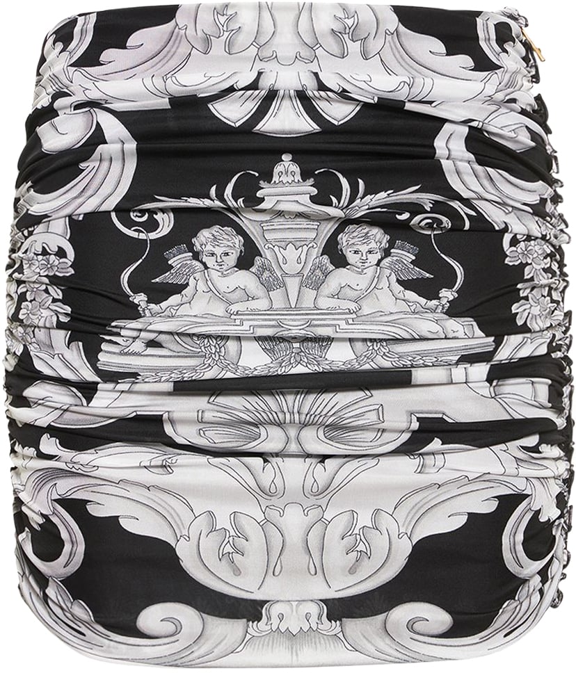 Versace Printed mini skirt Zwart
