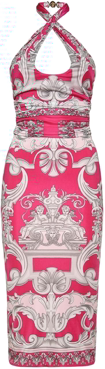 Versace Pink fitted midi dress Roze