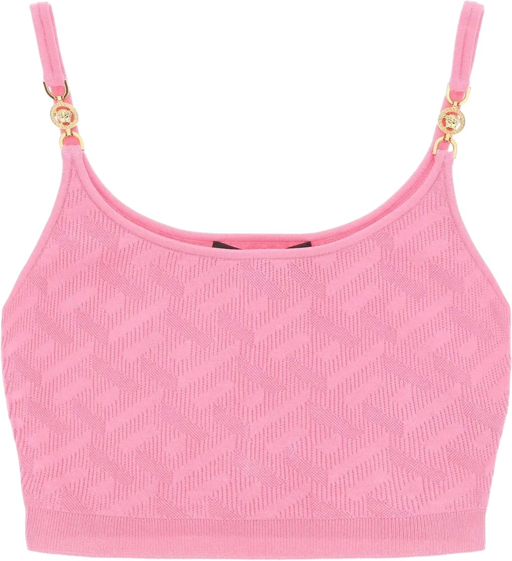VERSACE La Greca Cropped Top Roze