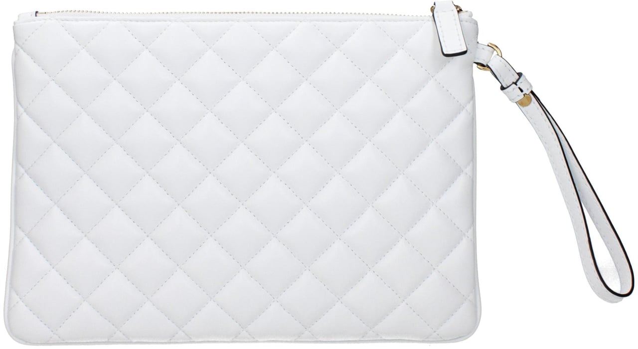 Versace White Leather Clutch Bag Wit
