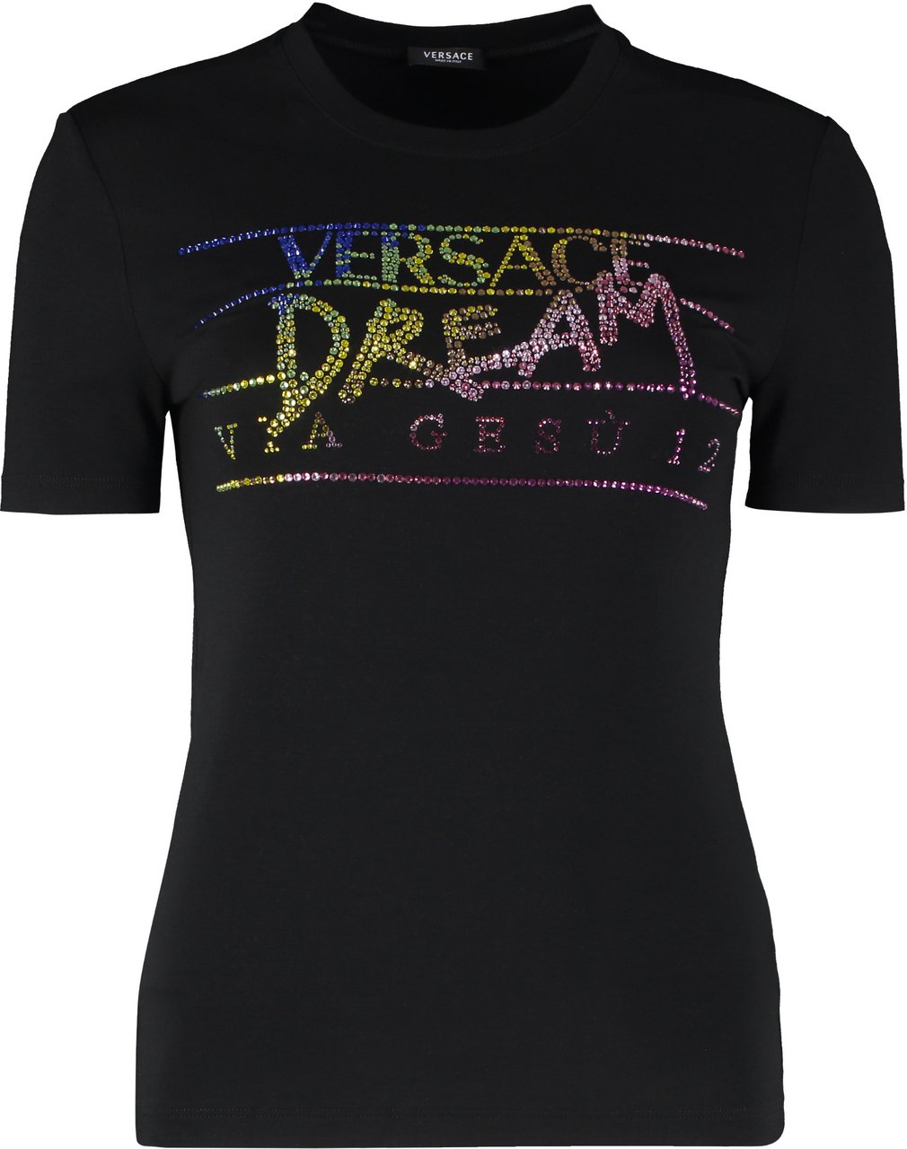 Versace Logo crew-neck t-shirt Zwart