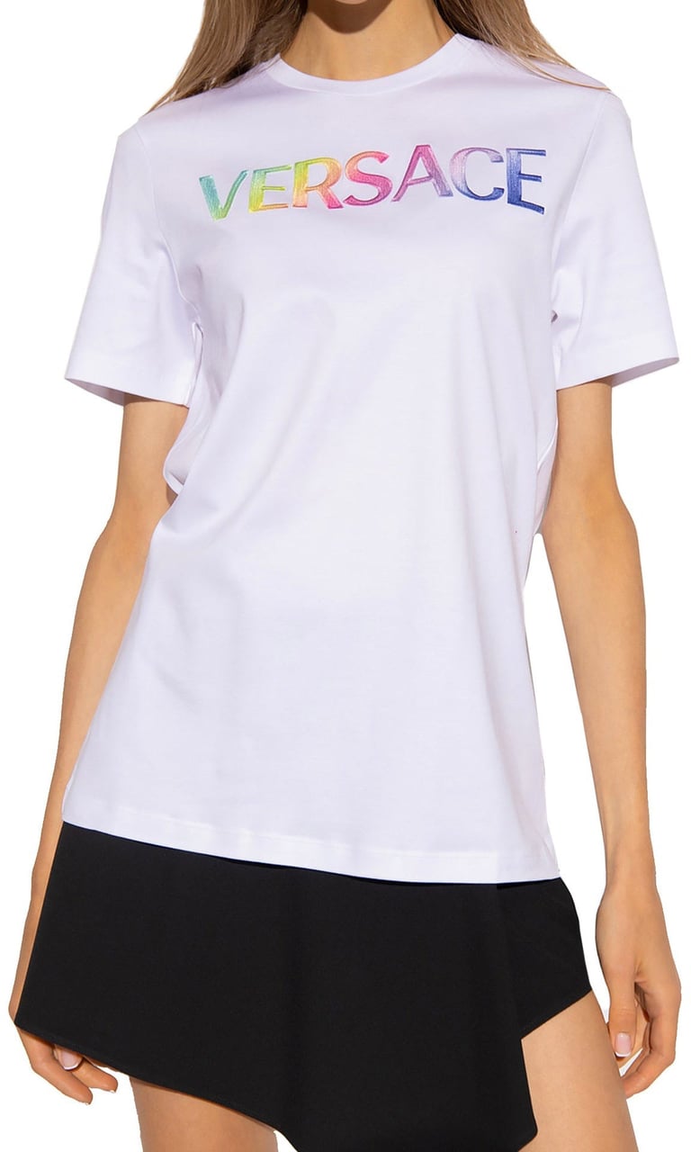 Versace Versace Cotton Logo T-Shirt Wit