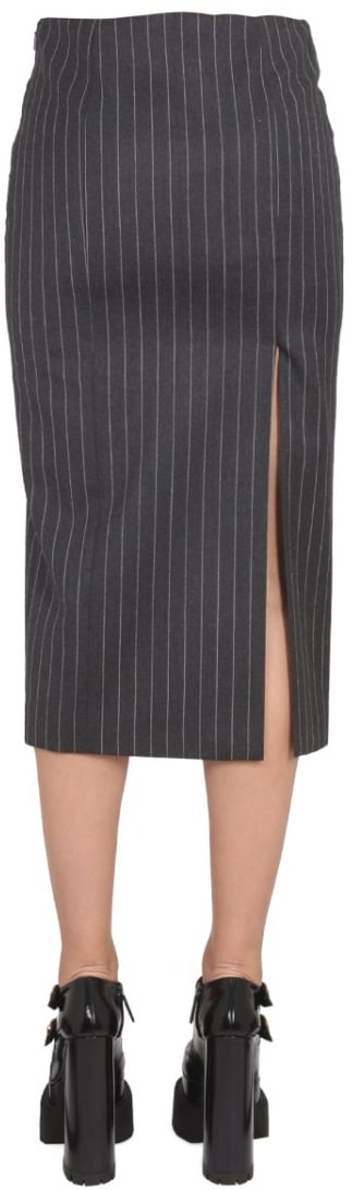 Versace Tailored Black Pencil Skirt Grijs